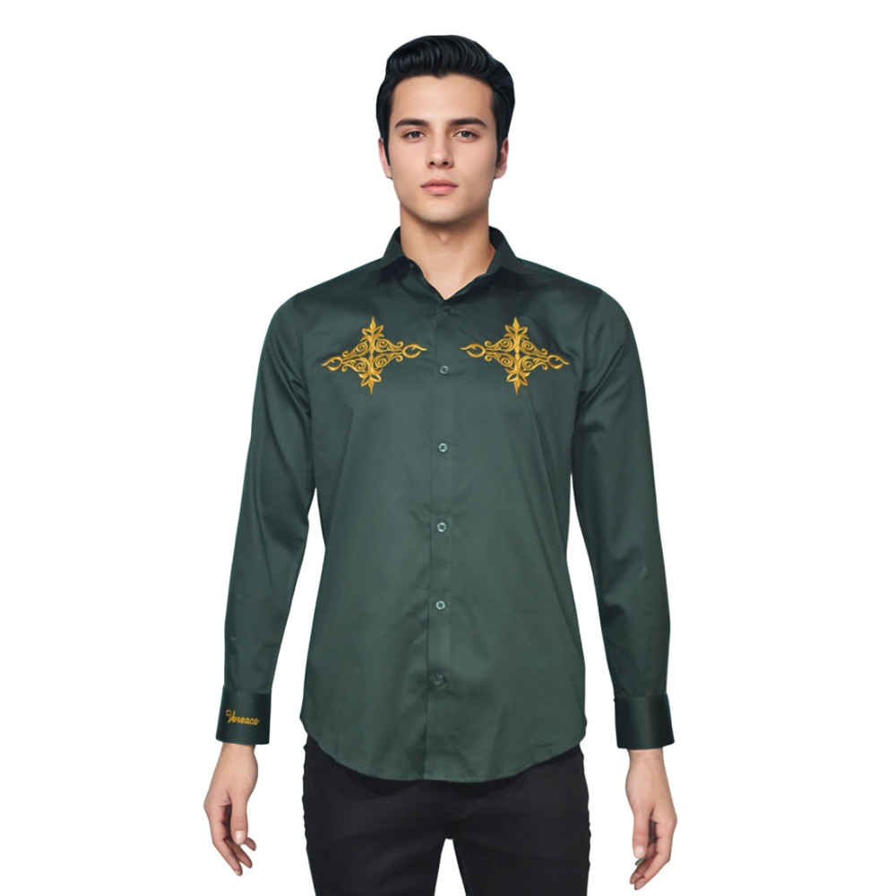 Versace Dark Green Premium Quality Shirt-6