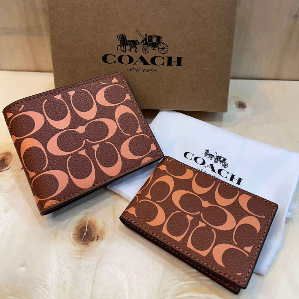 Coach Brown Premium 3 In 1 Wallet-thumb-0