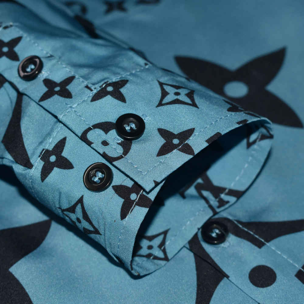 Louis Vuitton Blue Premium Quality Shirt-5