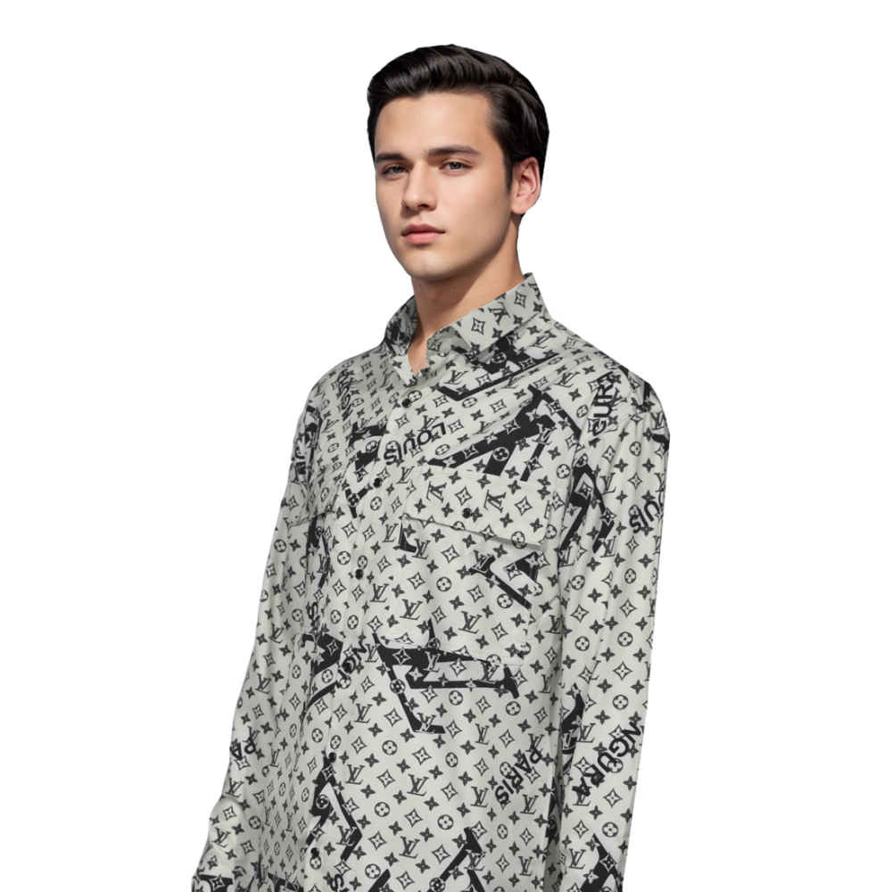 Louis Vuitton Cream Premium Quality Designer Shirt-2