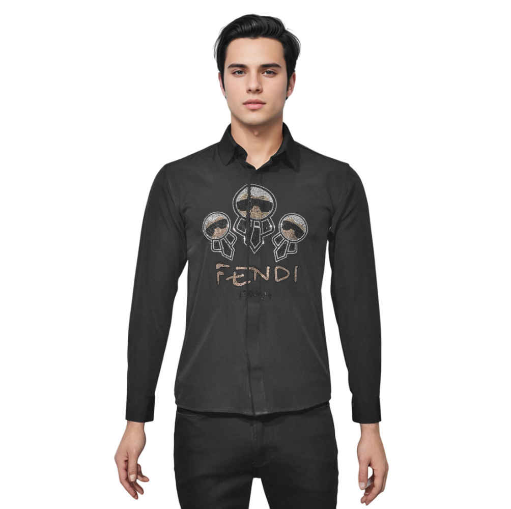 Fendi Black Premium Quality Designer Shirt-6