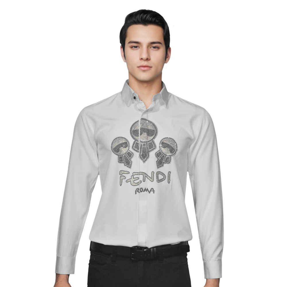 Fendi White Premium Quality Designer Shirt-thumb-0