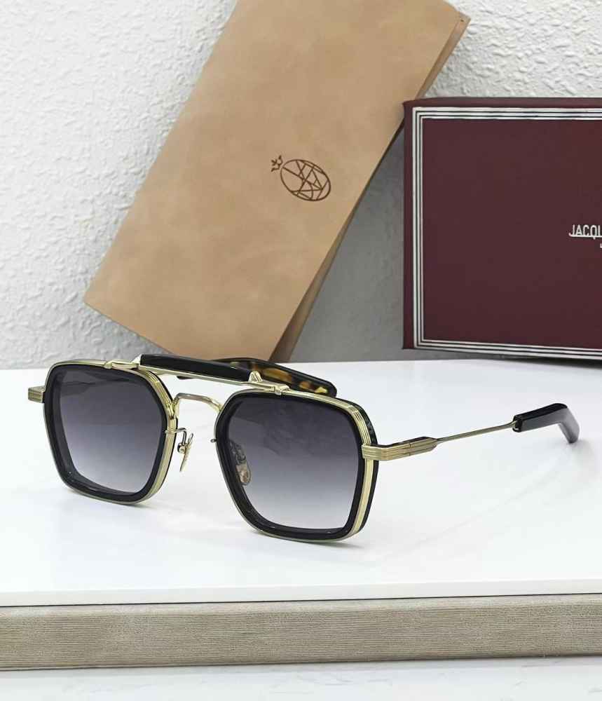 Jacques Marie Mage Golden & Purple Luxury Sunglasses-thumb-0