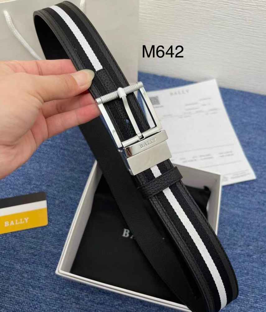 Bally Silver Premium Quality Leather Belt-thumb-0