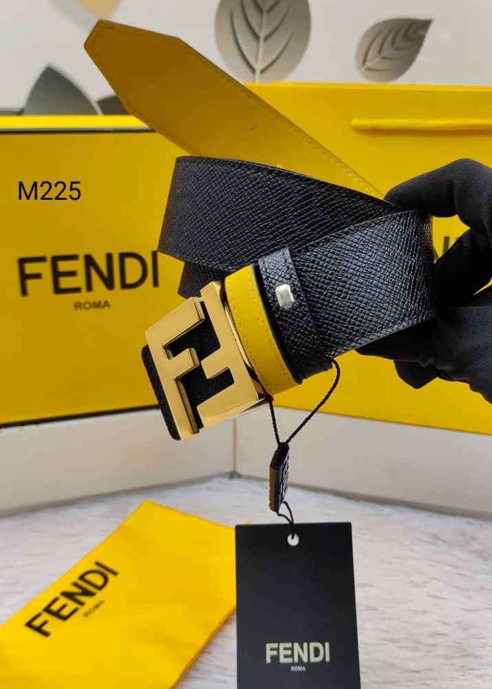 Fendi Golden Premium Quality Leather Belt-thumb-0