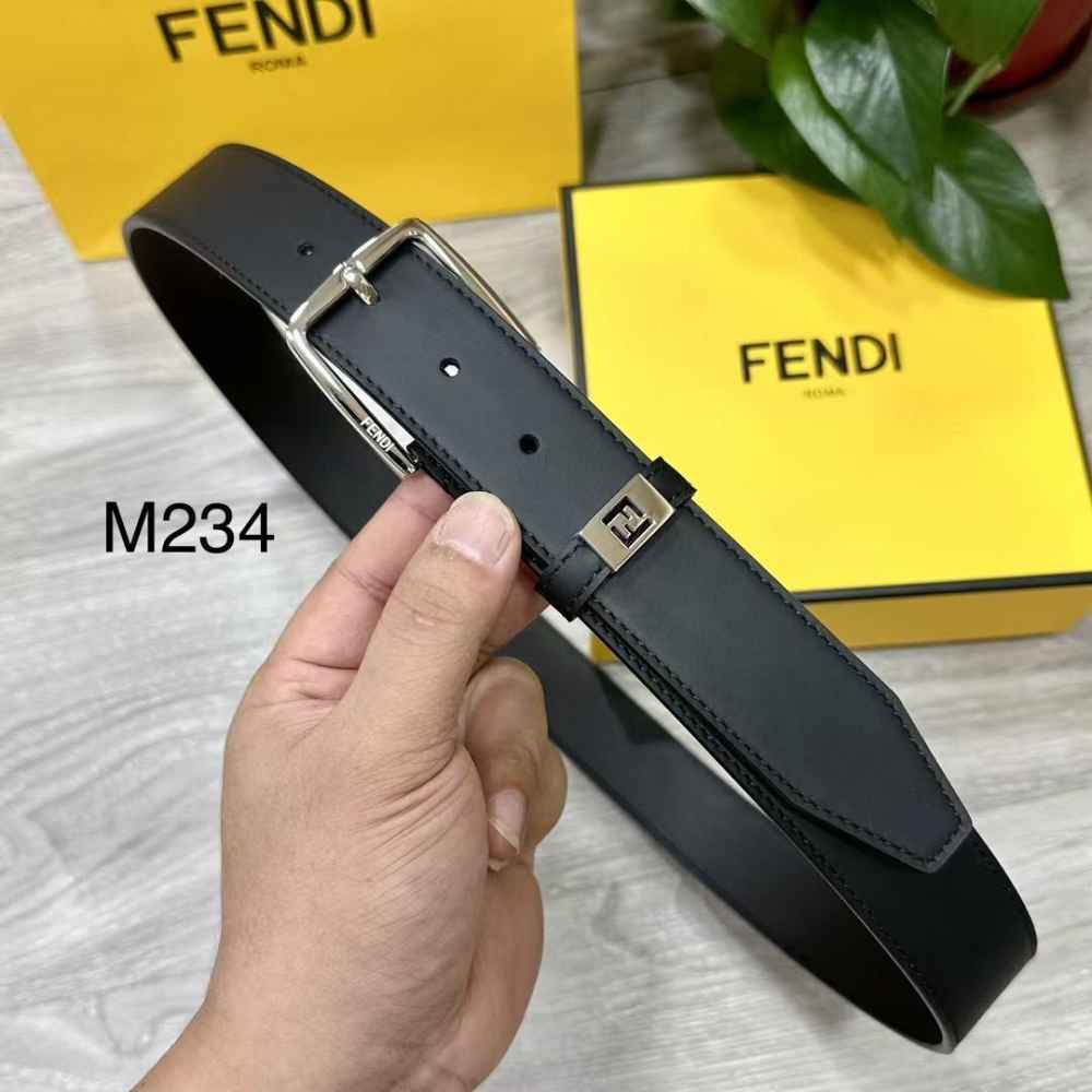 Fendi Silver Premium Quality Leather Belt-thumb-0