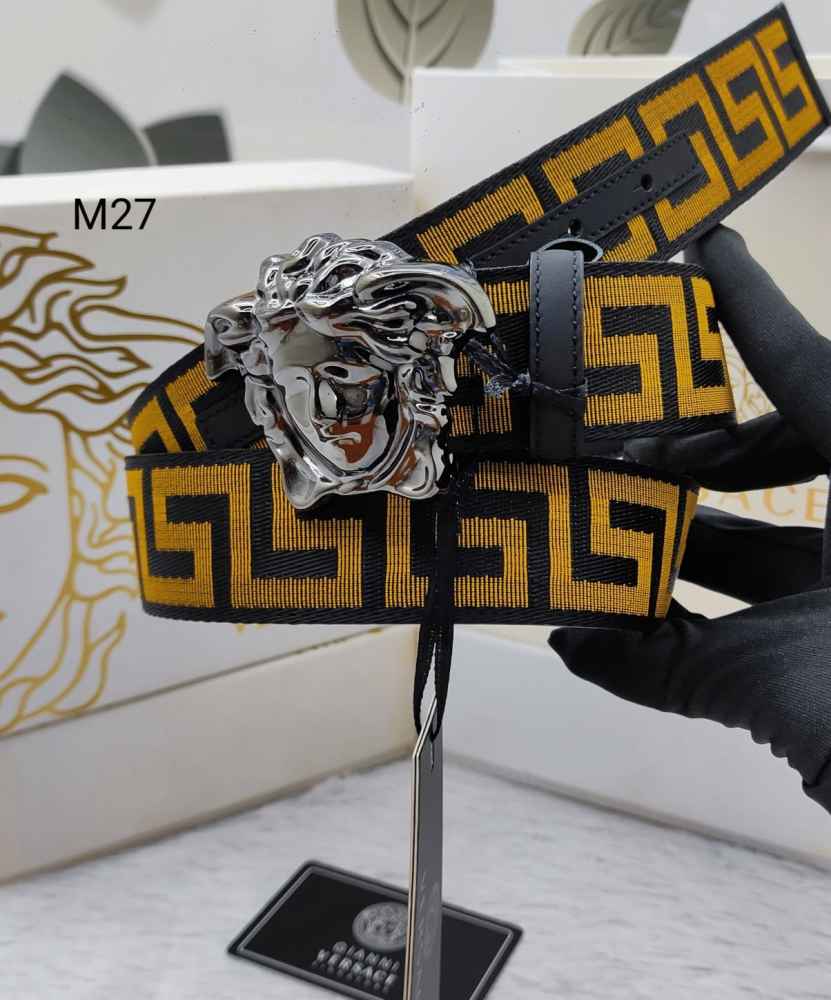 Versace Black Premium Quality Leather Belt-thumb-0