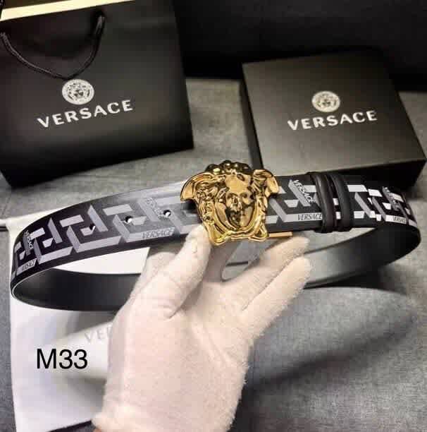 Versace Golden Premium Quality Leather Belt-thumb-0