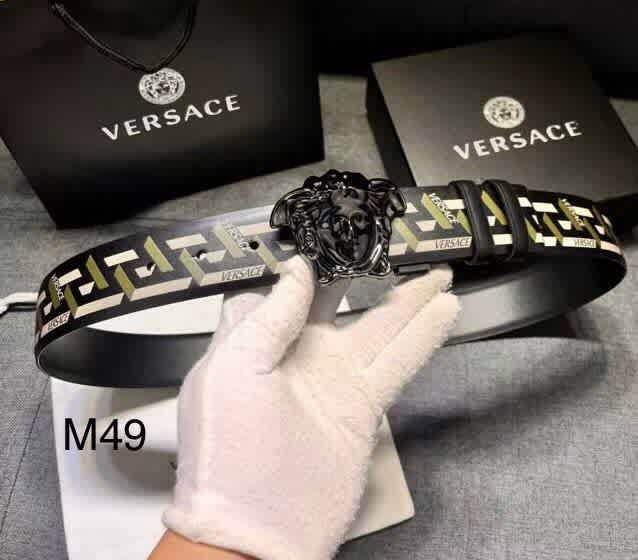Versace Black Premium Quality Leather Belt-thumb-0
