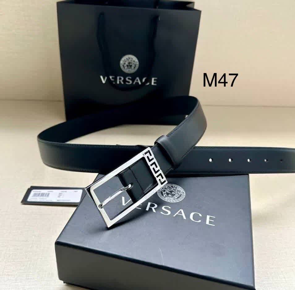 Versace Silver Premium Quality Leather Belt-thumb-0