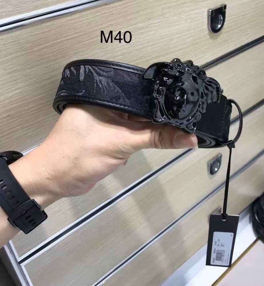 Versace Black Premium Quality Leather Belt-thumb-0