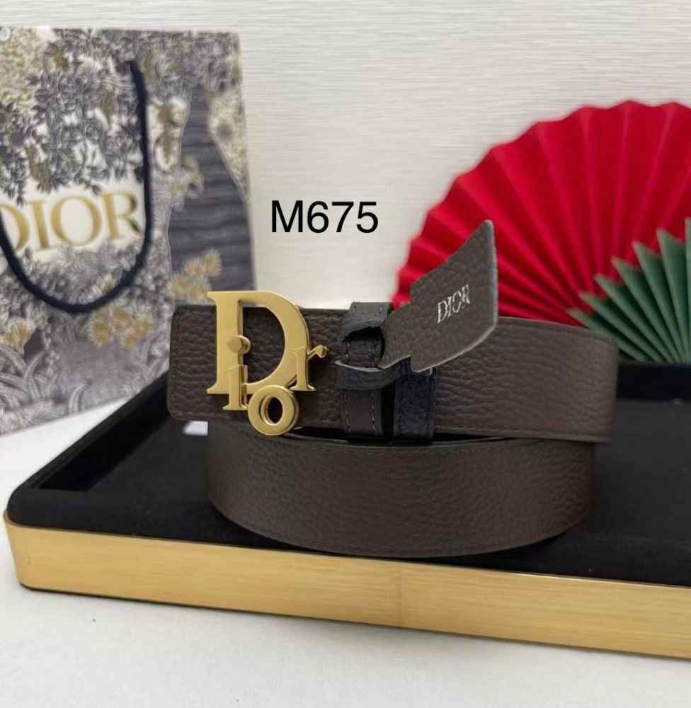 Dior Golden Premium Quality Leather Belt-thumb-0