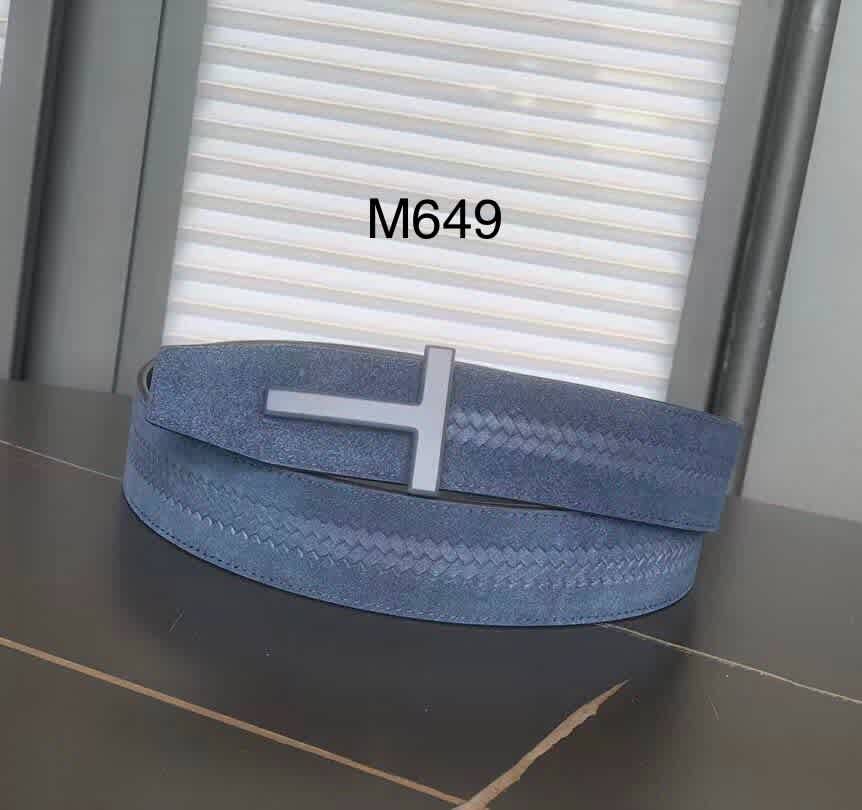 Tom Ford Blue Premium Quality Leather Belt-thumb-0