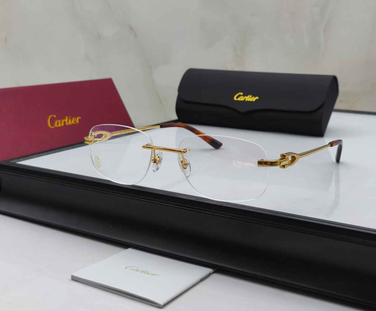 Cartier Golden Luxury Sunglasses-1