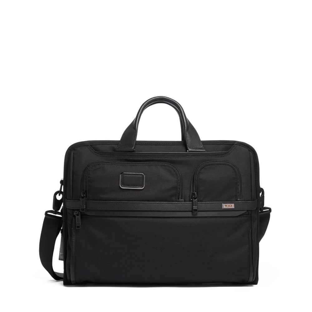 Tumi Expandable Organizer Laptop Briefcase Black Bag-thumb-0