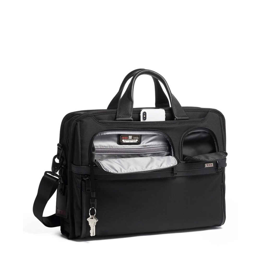 Tumi Expandable Organizer Laptop Briefcase Black Bag-thumb-3