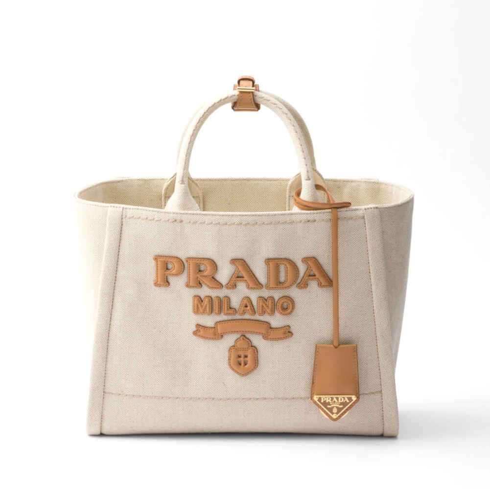 Prada Medium linen blend tote bag-thumb-0