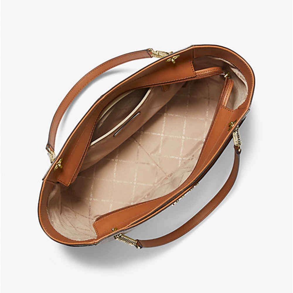 Michael Kors Jet Set Large Logo Cream Shoulder Bag-thumb-1