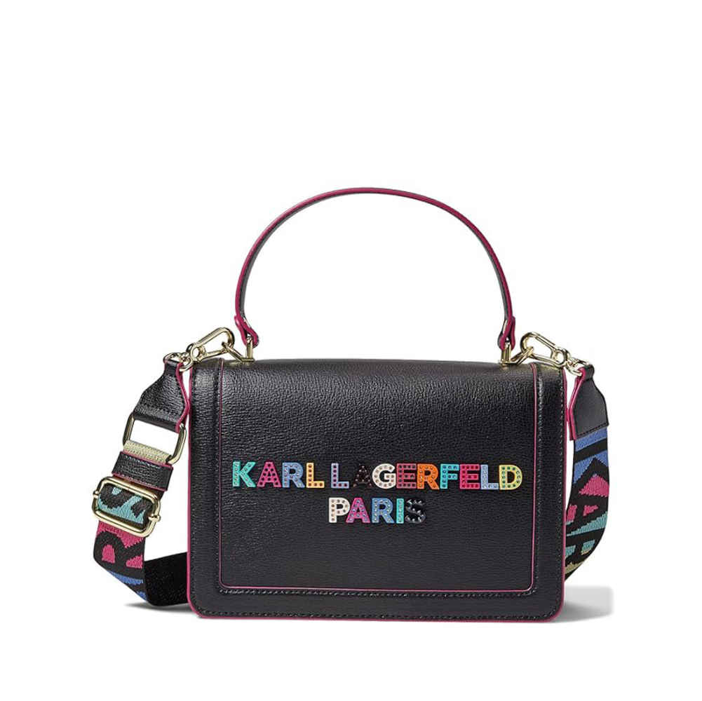 Karl Lagerfeld Paris Simone Crossbody Black Shoulder Bag-thumb-0