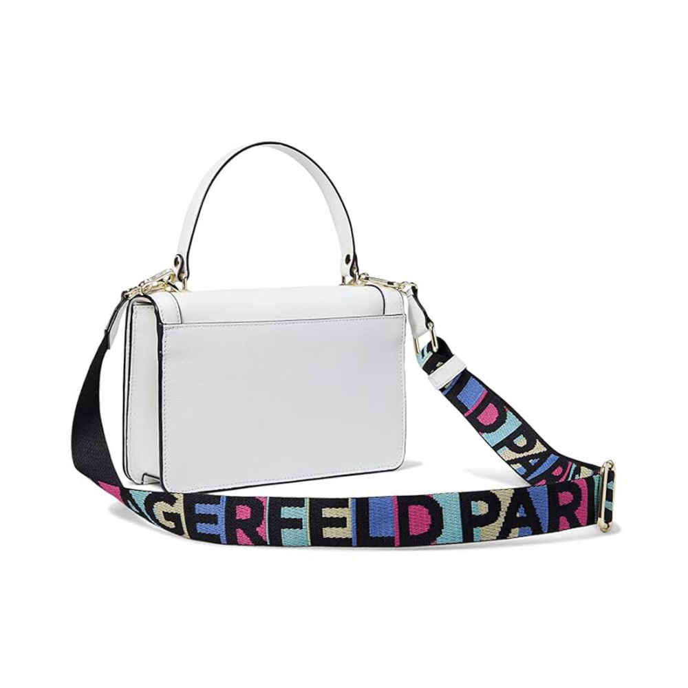 Karl Lagerfeld Paris Simone Crossbody White Shoulder Bag-1