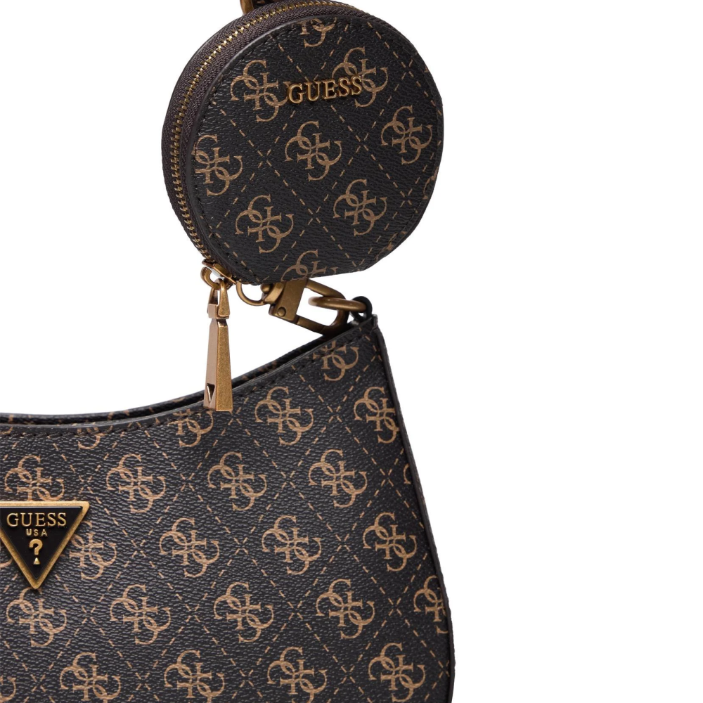 Guess Alexie Top Zip Dark Brown Shoulder Bag-3