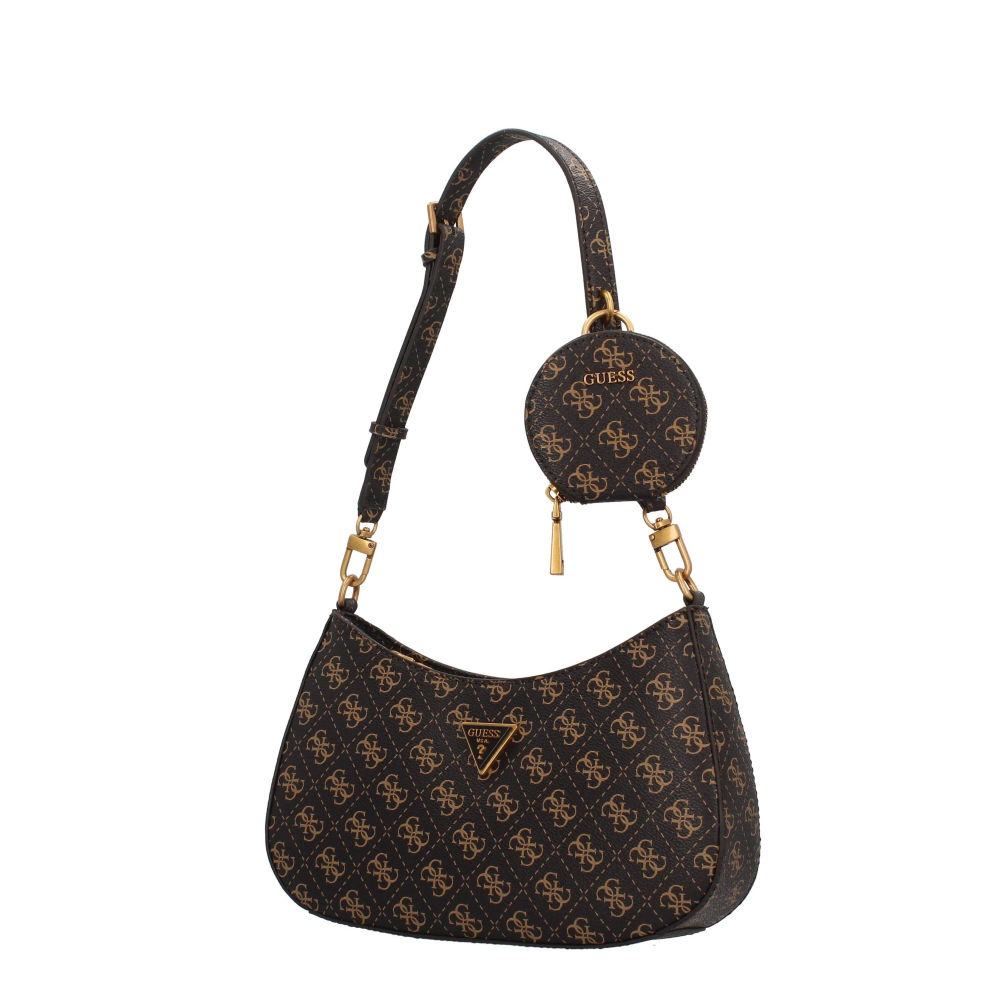 Guess Alexie Top Zip Dark Brown Shoulder Bag-2