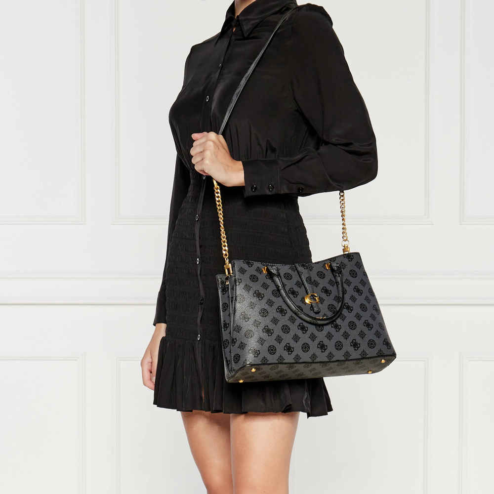 Guess Noelle Charcoal Shoulder Bag-5