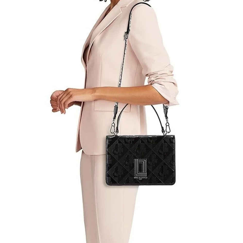 Karl Lagerfeld Simone Small Leather Crossbody Black Shoulder Bag-3