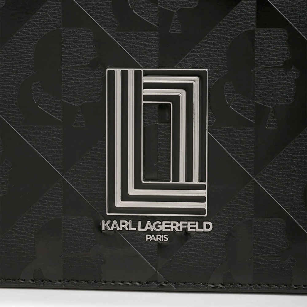 Karl Lagerfeld Simone Small Leather Crossbody Black Shoulder Bag-6