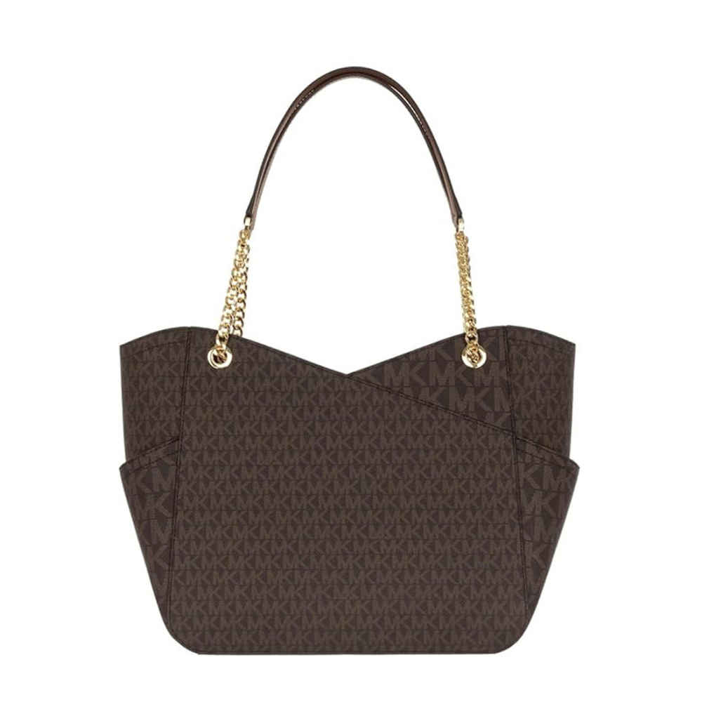 Michael Kors Jet Set Large Logo Brown Shoulder Bag-thumb-0