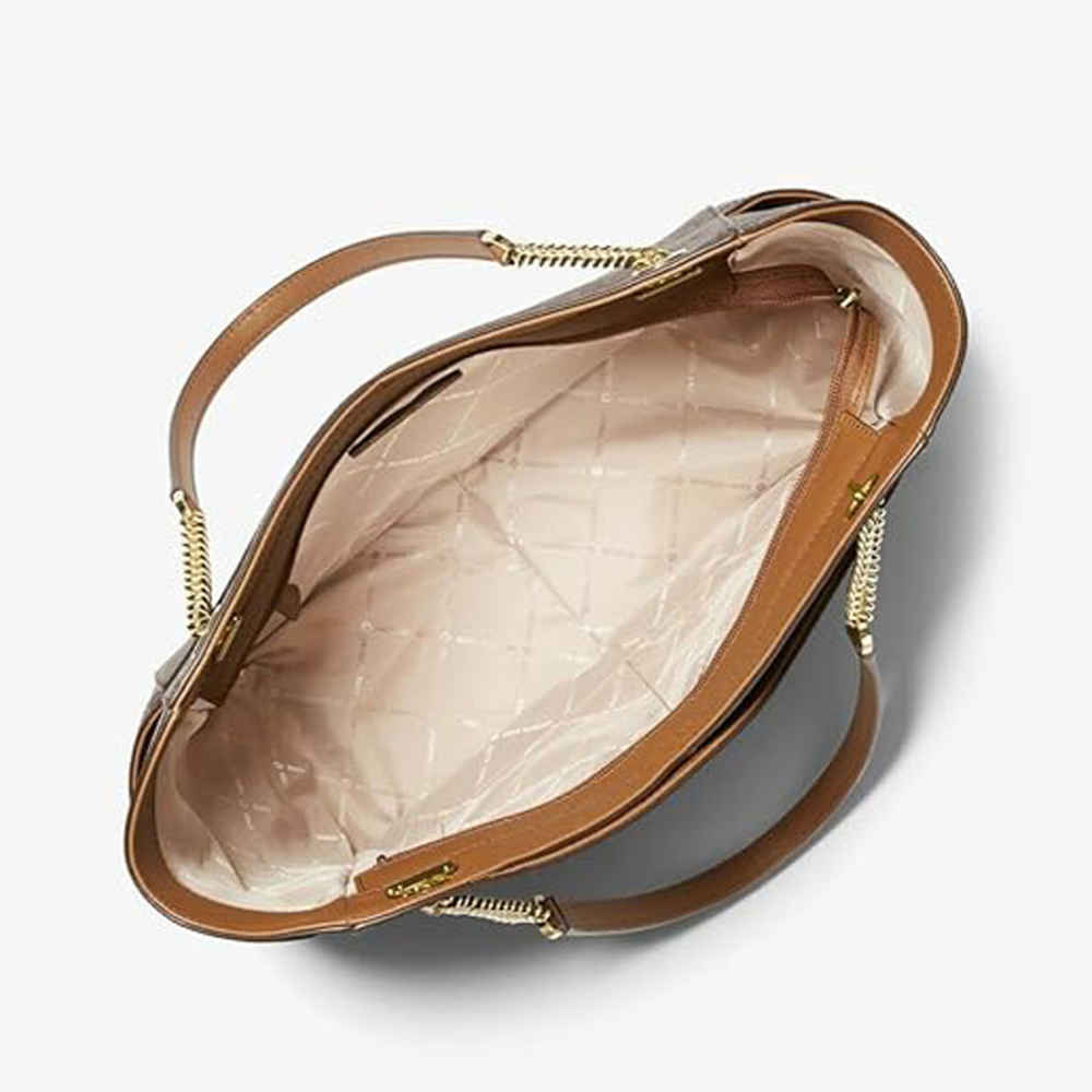 Michael Kors Jet Set Large Logo Brown Shoulder Bag-thumb-6