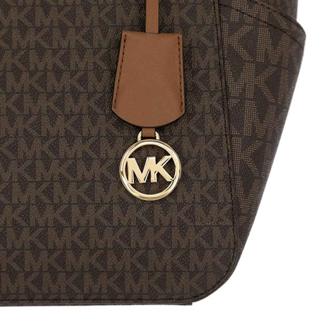 Michael Kors Jet Set Large Logo Brown Shoulder Bag-thumb-3