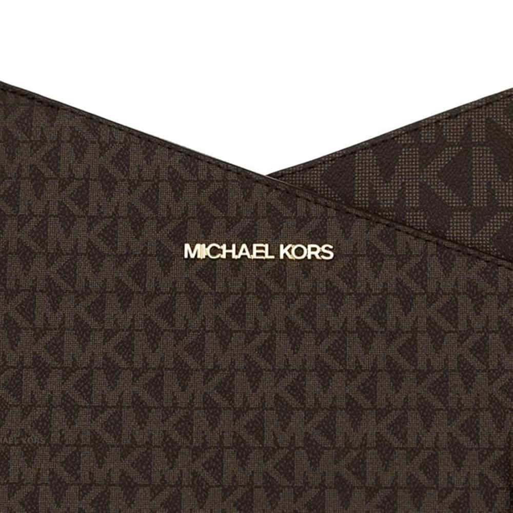 Michael Kors Jet Set Large Logo Brown Shoulder Bag-thumb-4