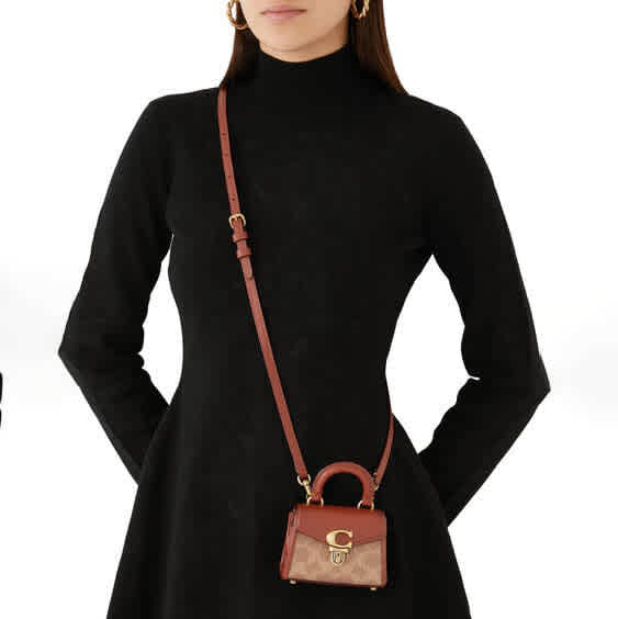 Coach Satchel Crossbody  Brown Handbag-4