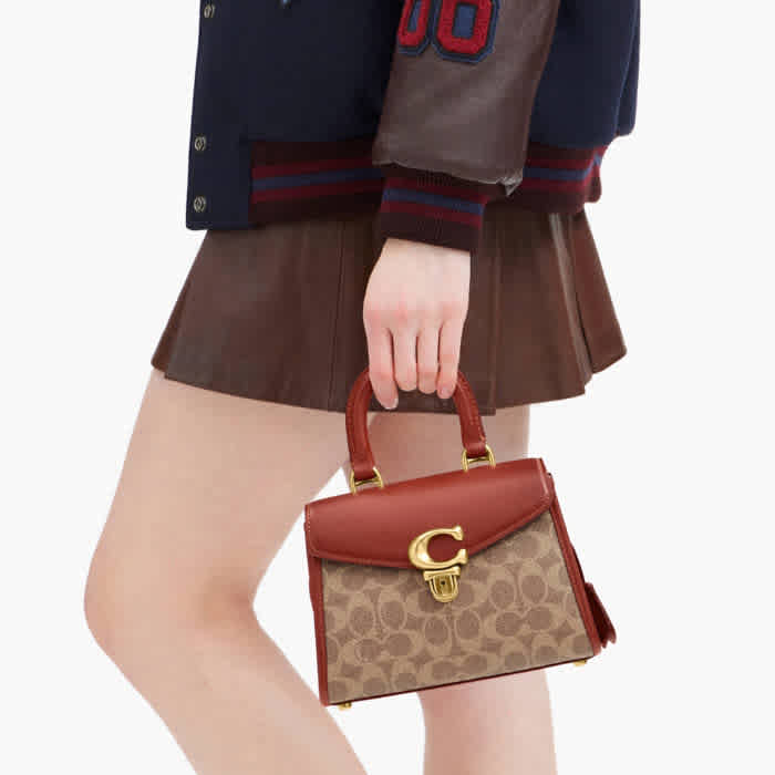 Coach Satchel Crossbody Brown Handbag-thumb-4