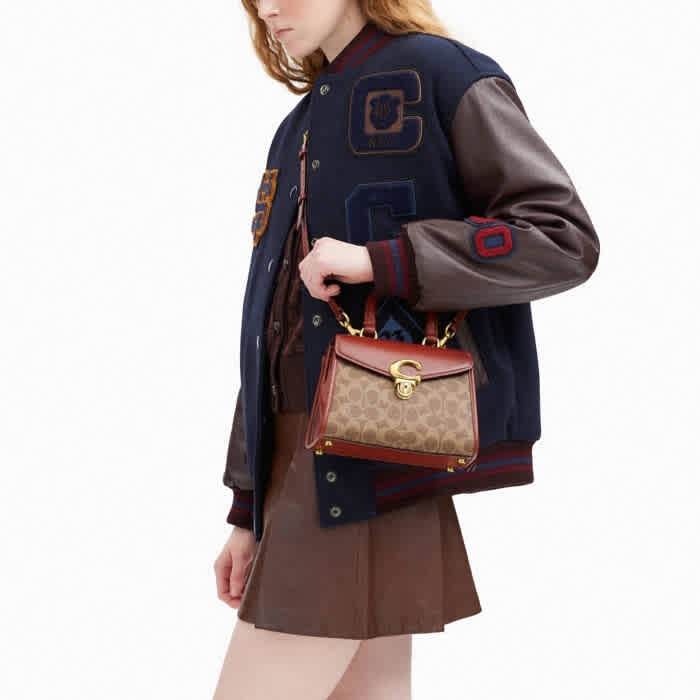 Coach Satchel Crossbody Brown Handbag-thumb-5