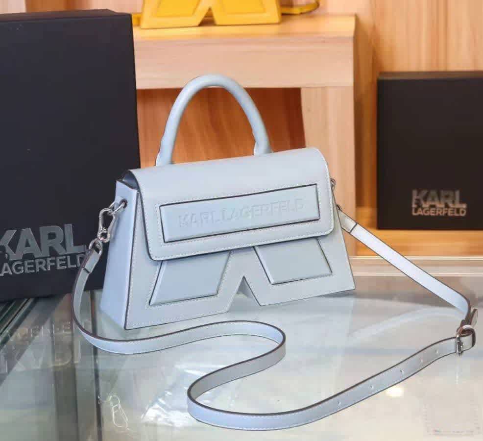 Karl Lagerfeld Paris Simone Crossbody White Shoulder Bag-thumb-0