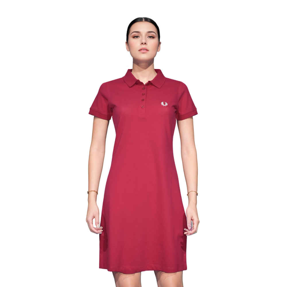 Fred Perry Embroidery Logo Dark Pink Premium Dress-1