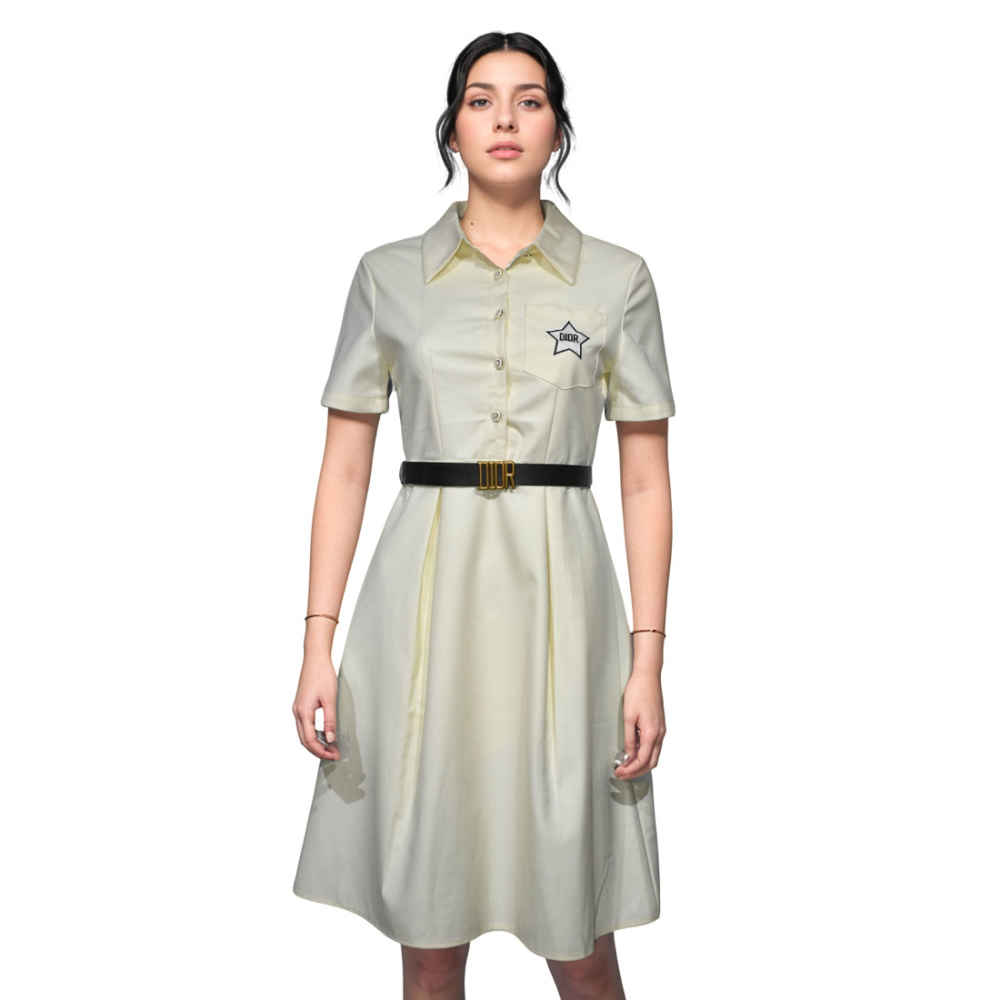 Dior Cream Premium Quality Dress-thumb-1