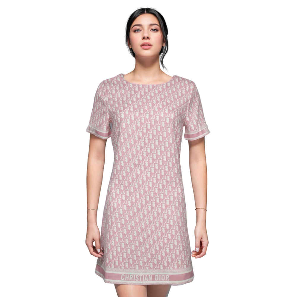 Dior Pink Premium Quality Dress-thumb-1