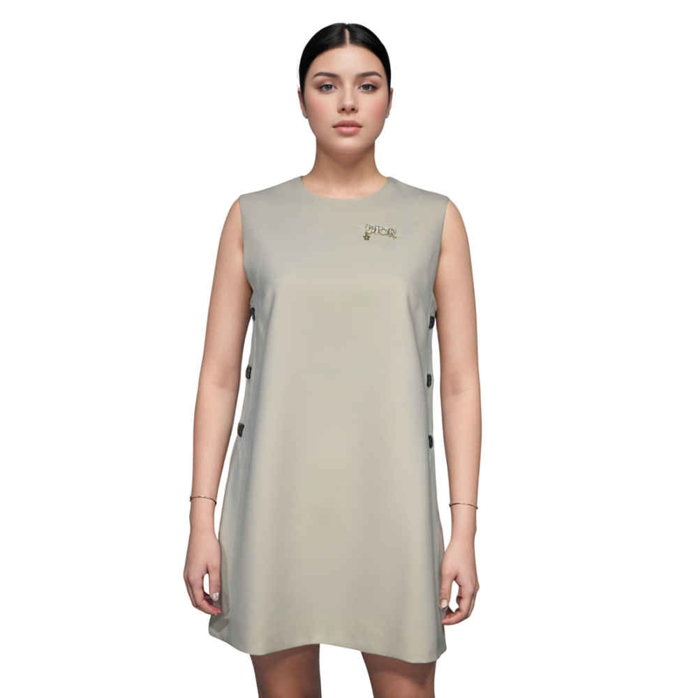 Dior Cream Premium Quality Luxury Dress-thumb-1