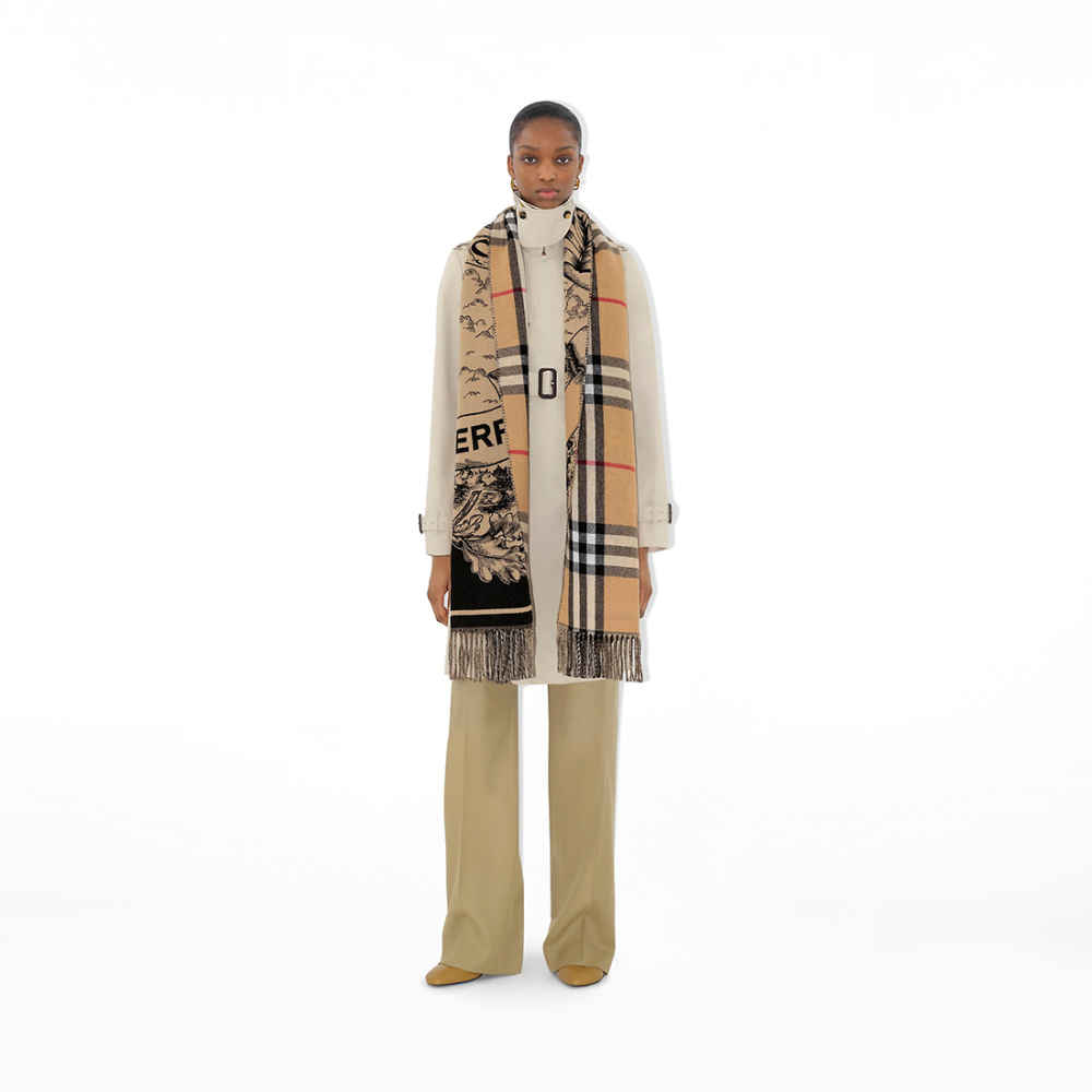 Burberry Reversible EKD Cashmere Scarf-3