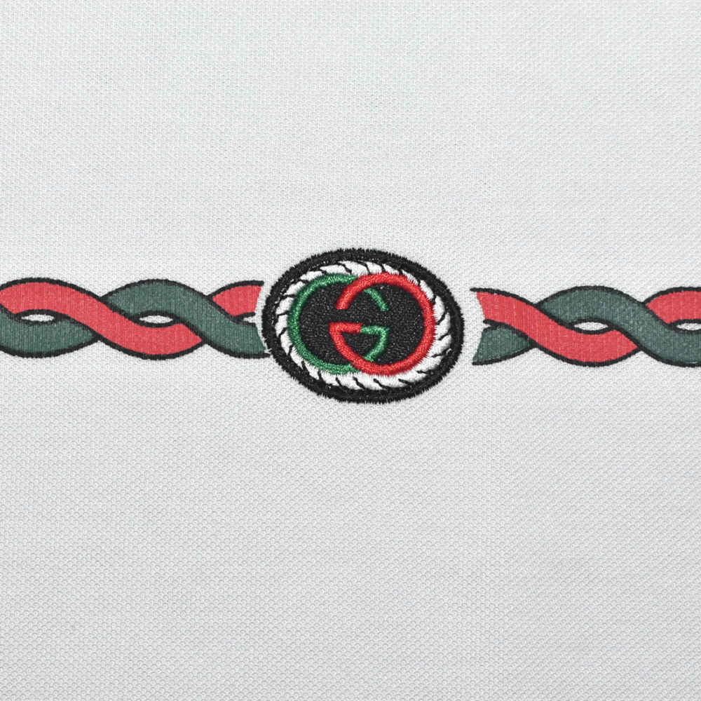 Gucci White Premium Quality Polo T-shirt-thumb-3