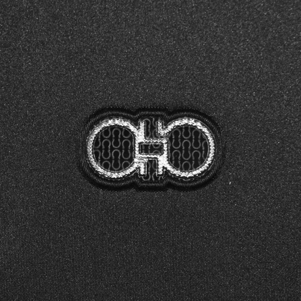 Ferragamo Black Embossed Logo Premium Polo T-shirt-3