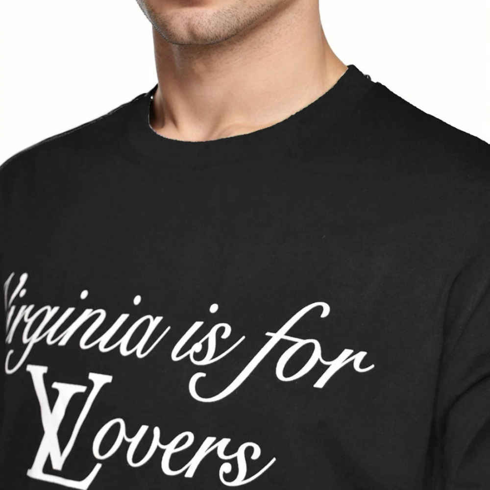 Louis Vuitton Virginia is for Lovers Print Black T-shirt-thumb-2
