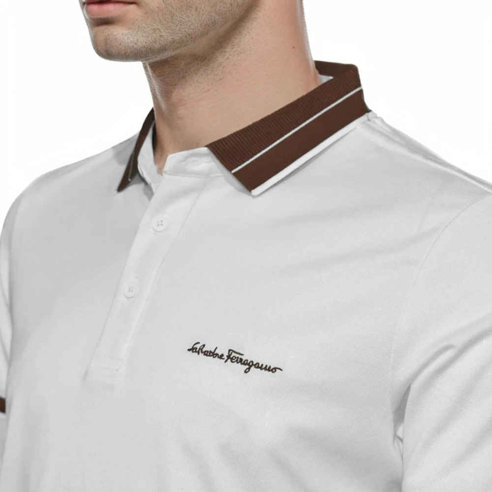 Salvatore Ferragamo Embroidered logo White T-shirt-2