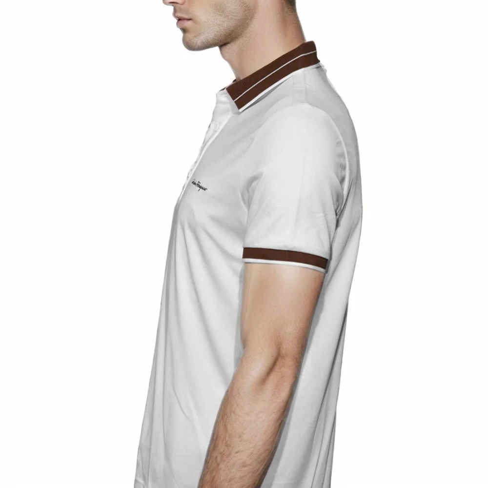 Salvatore Ferragamo Embroidered logo White T-shirt-3