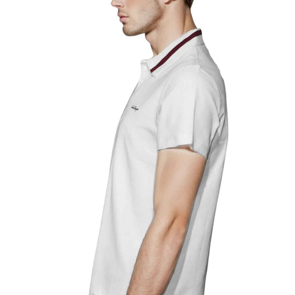 Salvatore Ferragamo Embroidered logo White Polo T-shirt-thumb-3