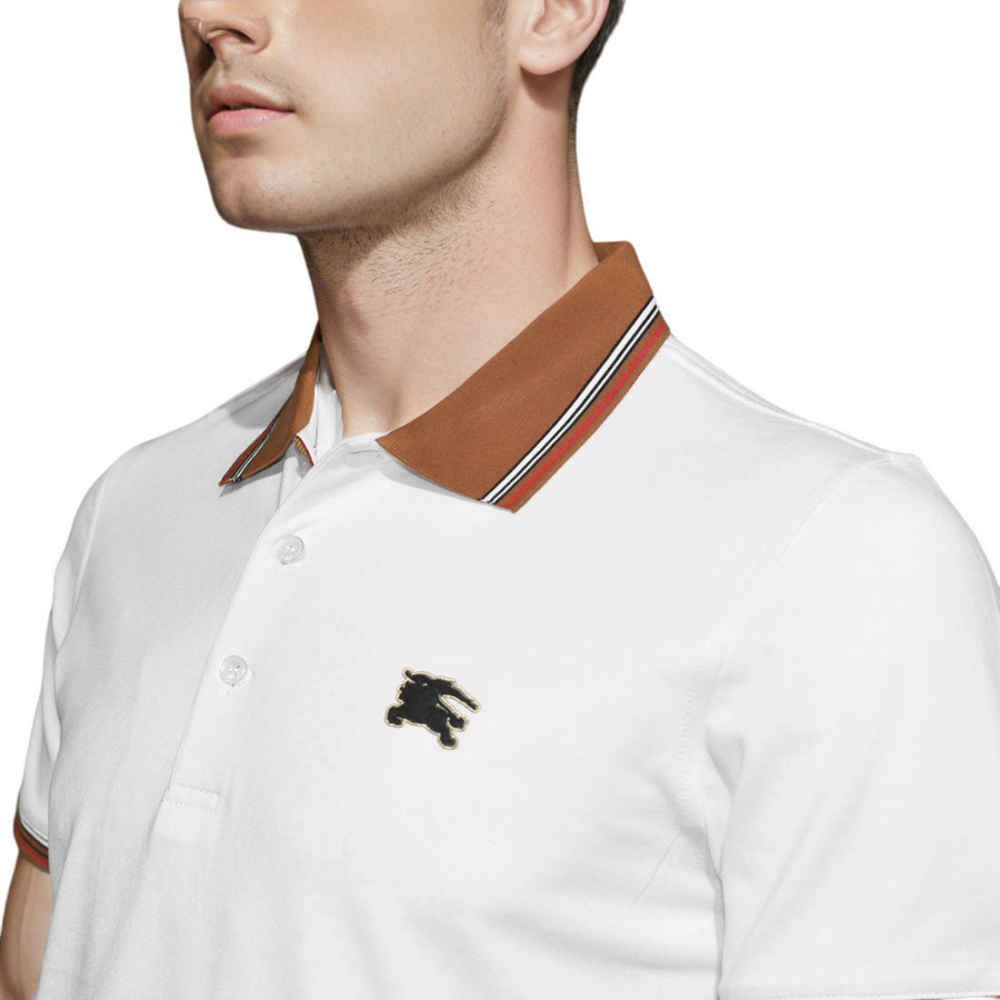 Burberry Embossed Logo White Premium Quality T-shirt-thumb-2