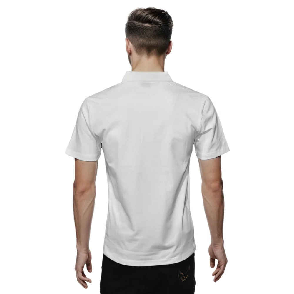 Boss White Premium Quality Half Sleeve Polo T-shirt-1